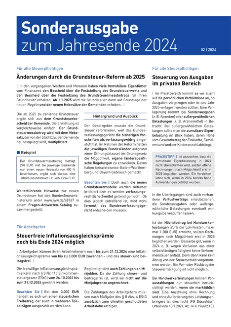 Sonderausgabe zum Jahresende 2024